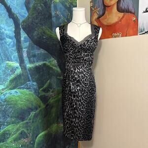 nanette lepore silk leopard print dress size 2